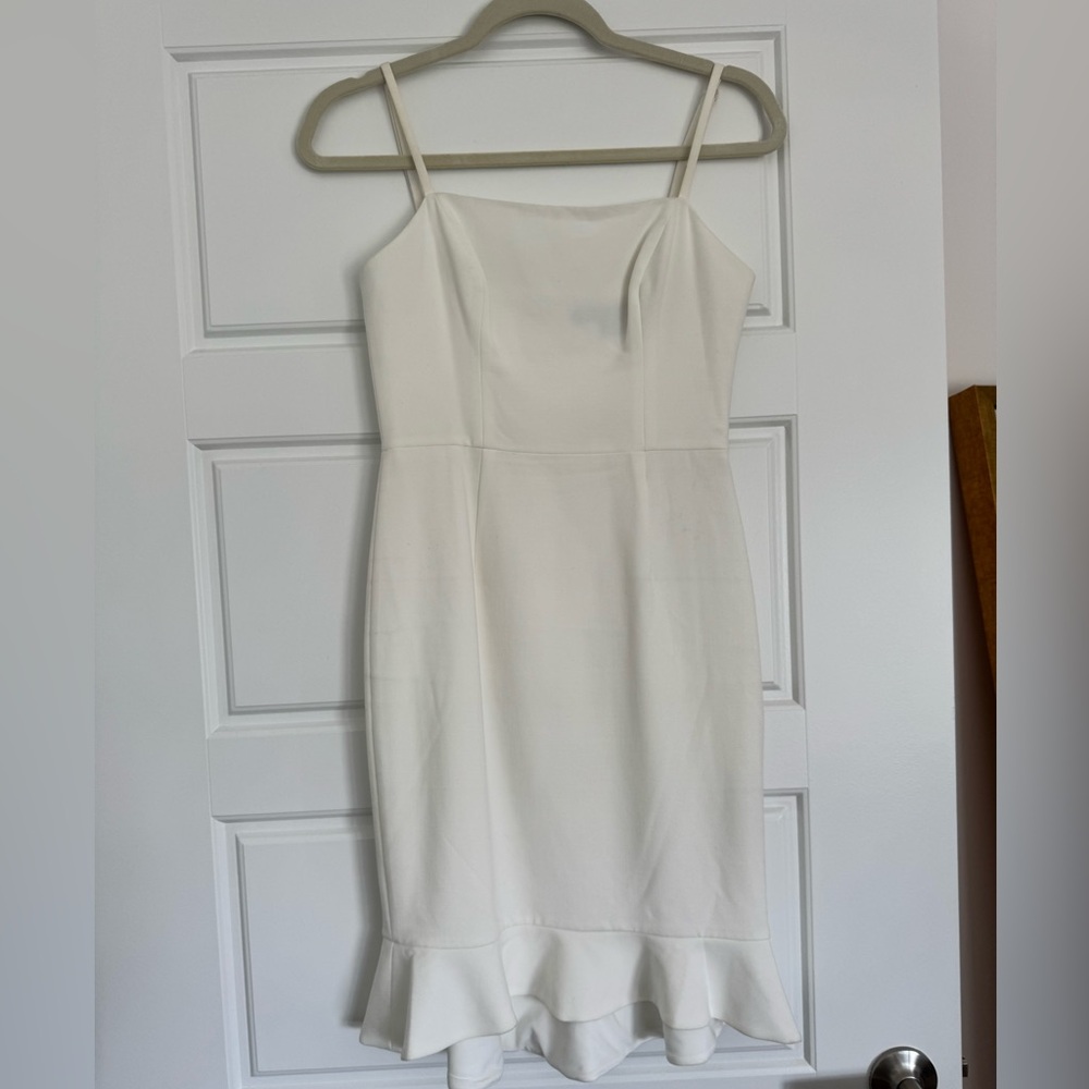 French Connection White Ruffle Dress